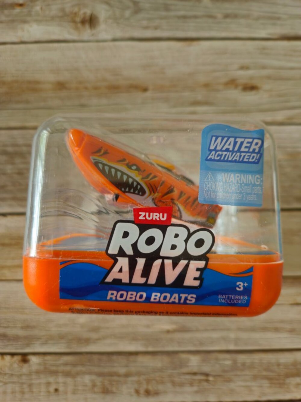 ZURU Robo Alive Robo Boat Orange Shark Water Activated Toy NWT